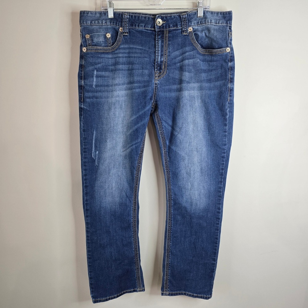 Seven7 Premium Denim Co. Mens Straight Leg Blue‎ Jeans W38 L30